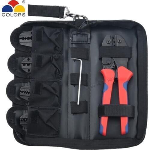 FSE Crimping Pliers Coaxial MC4 Solar Connector Tube Plug Non Insulated Nake Flag Terminals Jaws Set Multi Hand Tools Bag Kits