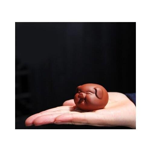 Purple sand tea pet ornaments boutique can raise tea play tea art mini piglet fortune small fortune pig tea pet accessories