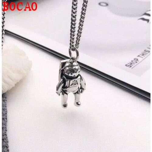 Real 925 Sterling Silver Astronaut Dream Astronaut Necklace Pendant