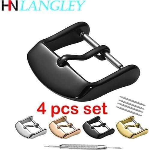 4 Pieces Watch Bands Straps Replacement Buckle Wellfit Watch Watchband Clasp Vacuum PVD Finish 10 12 14 16 18 20 22 24 Mm Width