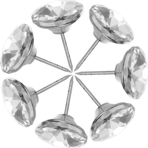 ROSENICE 20Pcs Crystal Button 25mm Diamond Crystal Upholstery Nails Tacks Sofa Headboard Sew Buttons Wall Decor (Silver)
