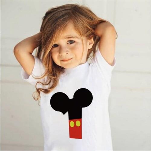 Happy Birthday Mickey Mouse Number 0 1 2 3 Cartoon T-shirts Kid Girls Boys Kawaii Gift Baby Tops Kids Tshirt Dropship