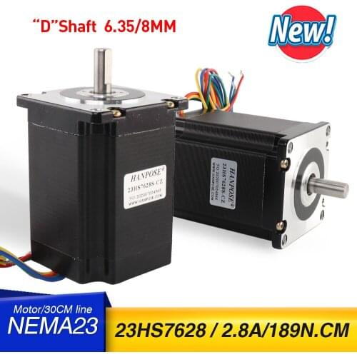NEW 5PCS Nema23 2.8A 189N.cm Stepper Motor 4-lead 76mm 23HS7628S-CZ motor Special for rear out for 3D lighting& audio equipment