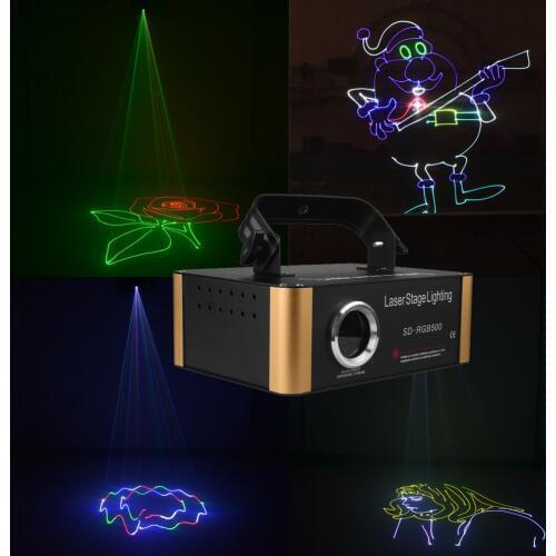 Sharelife 500mw RGB DMX Animation SD Card Laser Light Projector Stage Lighting DJ Gig Party Home Wedding Wall Effect S-RGB500