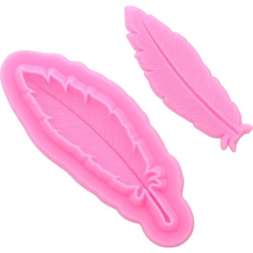 Feather Texture Silicone Molds Flower Petal Cake Lace Mat Clay Candy Chocolate Mold Baking Decoration Mould Kitchen Accessories