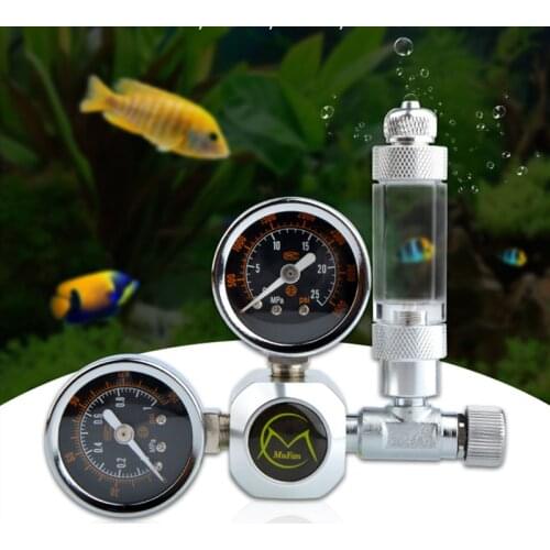 LeChong Aquarium CO2 Regulator System With Check Valve Fit Connector Big Dual Gauge Display With Carbon Dioxide Bubble Controlor