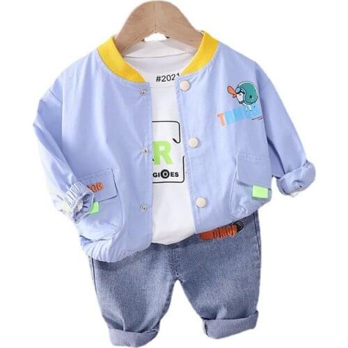 New Kids Tracksuits Autumn Baby Boys Girls Clothes Children Casual Jacket T Shirt Pants 3Pcs/Sets Spring Toddler Fashion Costume