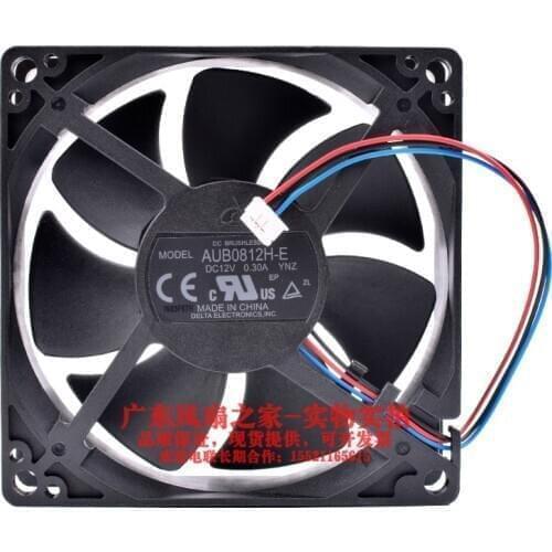 Delta Electronics AUB0812H-E DC 12V 0.3A 80x80x25mm 3-wire Server Cooling Fan