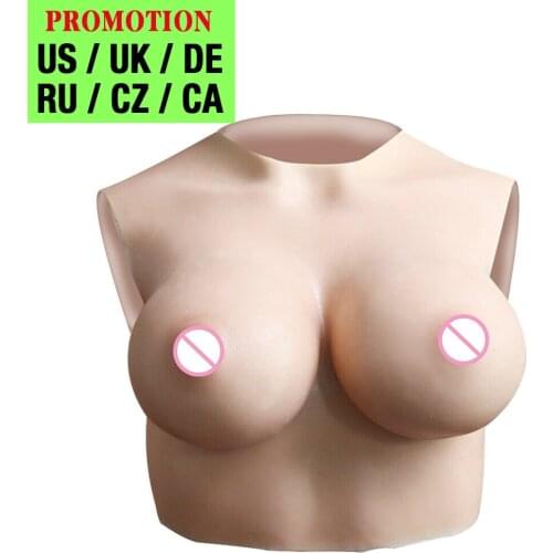 U-CHARMMORE Filled With Cotton Realistic Silicone Breast Forms Fake Boobs Tits Enhancement Drag Queen Transgender Crossdresser