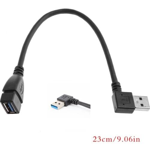 W3JA USB 3.0 A Left/Right Angle 90 Degree Male To Female Adapter Cable Extension Cord