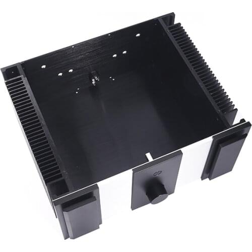 BIG space black aluminum class A power amplifier DIY chassis with heatsink Personality panel with Volume knob CJ165