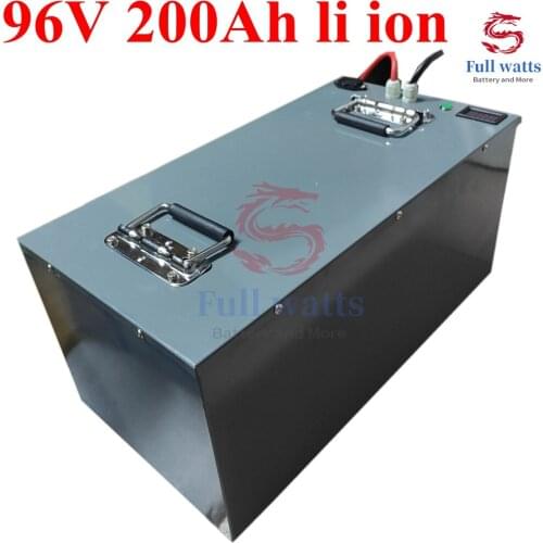 Waterproof 96v 200Ah lithium ion Rechargeable battery li ion for Excavatorvehicle RV AGV Forklift boat inverter + 10A Charger