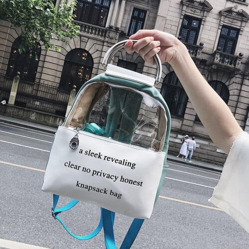Womens new transparent backpack Korean style trendy mini cute schoolbag for girls kawaii backpack fashion backpack waterproof