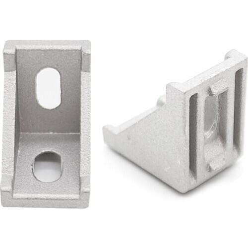 10 20pcs 2430 2525 Series Silver Corner Piece Corner Angle L Brackets Connector Fasten Connector 25S Aluminum Profile