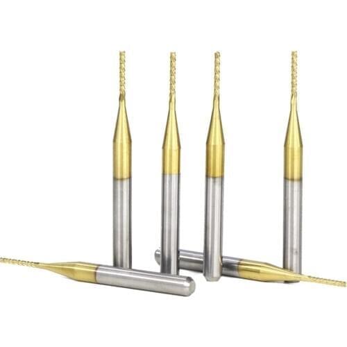 10pcs 1.0mm Titanium Coated Carbide End Milling Cutter Pcb Edge Cutter Cnc Router Bits Milling Cutter For Pcb Machine