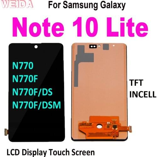 100% Tested TFT INCELL Note10 Lite LCD For Samsung Galaxy Note 10 Lite LCD N770 LCD Display Touch Screen Digitizer Assembly