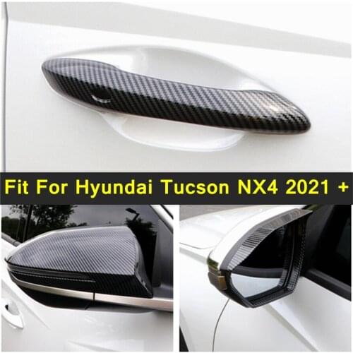 Lapetus Car Styling ABS Trim Door Handles Protector Cover Sticker 5PCS Fit For Hyundai Tucson NX4 2021 2022 External Spare Parts