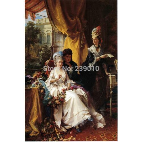 Free shipping court figure beautiful women canvas prints oil painting home wall art decoration picture on canvas