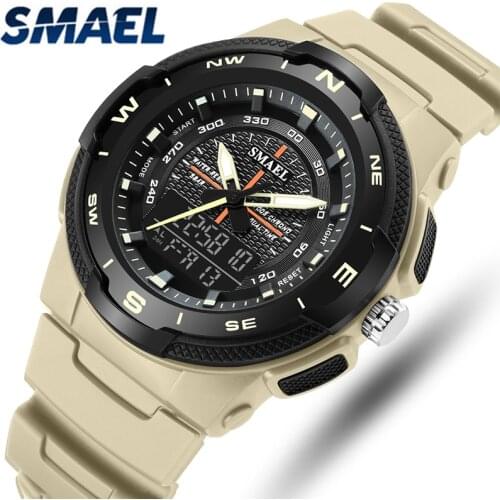 SMAEL Mens Watches Top Luxury Brand Analog Quartz Clock Waterproof Military Casual Sport LED Digital Watch Men Relogio Masculino