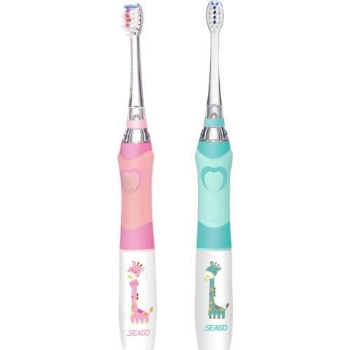 Seago Kids Electric Toothbrush Cartoon With LED Indicator Tooth Brush Electric Teeth Brush For Children Best Gift Boys And Girls