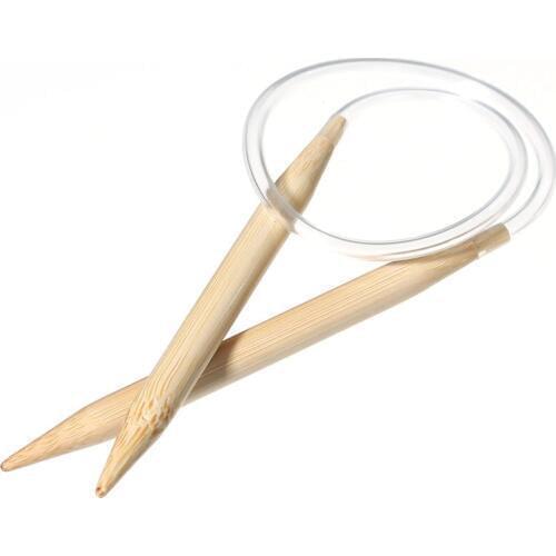 DoreenBeads Carbonized Bamboo Circular Knitting Needles Transparent Tube Crochet Hooks Hand Sewing Double Needle 40cm Long,1Pair