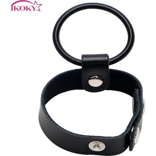 IKOKY Sex toys for Men Male Cock Ring Sex Delay Products Erotic Toys Male Chastity Device Silicone Leather Penis Rings