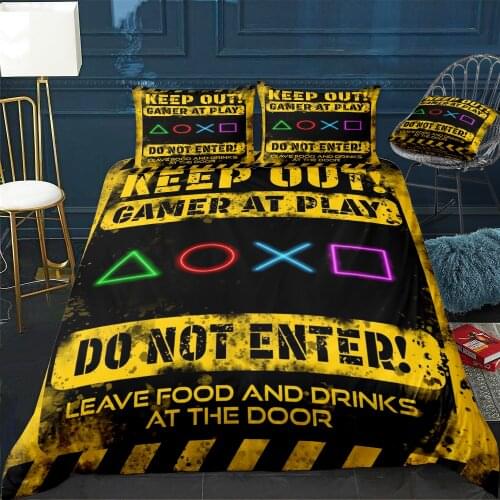 Keep Out Gamer At Play Duvet Cover Twin/Queen/King Size Luxury Comforter Bedding Set With Pillowcase Home Bed Decora