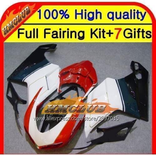 Body For DUCATI 848 1098 1198 S R 07-11 Red white black 1198S 8HM57 07 08 09 10 11 white 2007 2008 2009 2010 2011 HOT Fairing