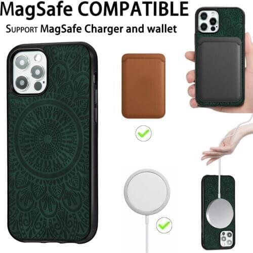 Leather Case for iPhone 12 Pro Max For iPhone 12 mini Cover Matte vintage leather Fitted PC Protection Cover Wireless charging