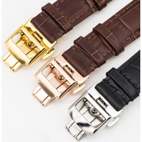 20/21/22mm Leather Strap Stainless Steel Push-Button Hiden Clasp for JAEGER-LeCoultre Master Series Watch Band+ Tool