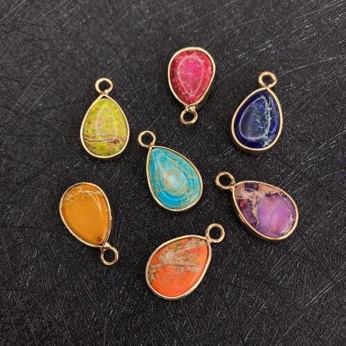 Colorful Drop-shaped Spirit Stone Pendant Royal Stone Pendant DIY Ladies Fashion Jewelry Making Necklace Accessories Wholesale