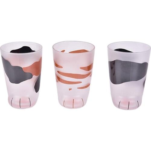 Creative Cartoon Cute Cat Glass Coffee Cup And Saucer Fashion Catlike Breakfast Milk Cups 300ml Tea Cup Office Gift