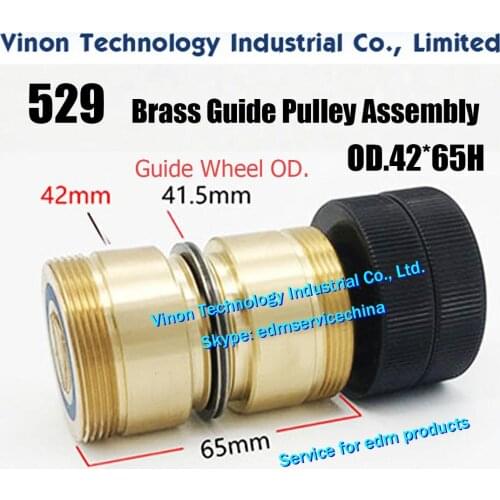 OD42x65Hmm 529 Brass Guide Pulley Roller Assembly Parts,Brass-Rollers Diameter 42mm,Guide-Pulleys Dia.41.5mm,Height 65mm