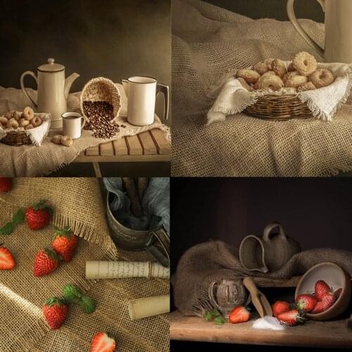 Retro Style Linen Photo Shooting Background Cloth For Food Cosmetics Earrings Jewelry Photography Linen Background Cloth
