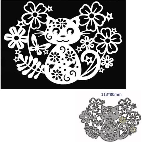 Metal cutting dies cut die mold Flower cat decoration Scrapbook paper craft knife mould blade punch stencils dies