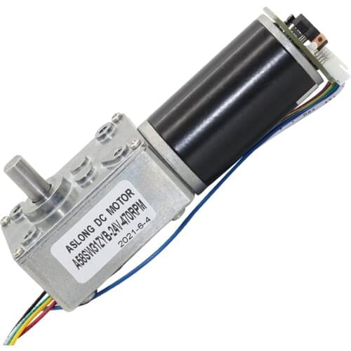 12V 24v reduction gear motor with hall sensor encoder 11PPR Tubular motor with turbine worm gear box low speed A58SW31ZYB