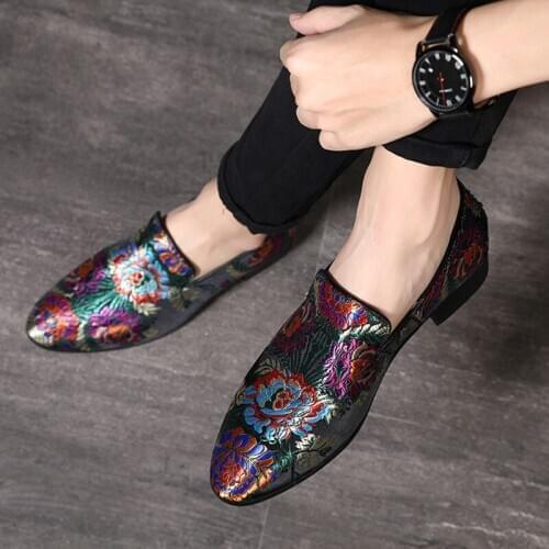 Spring Summer Plus Size Men Shoes Fashion Embroidery Business Casual Shoes Men Slip-On Low Mens Loafers Zapatos Hombre 46 47 48