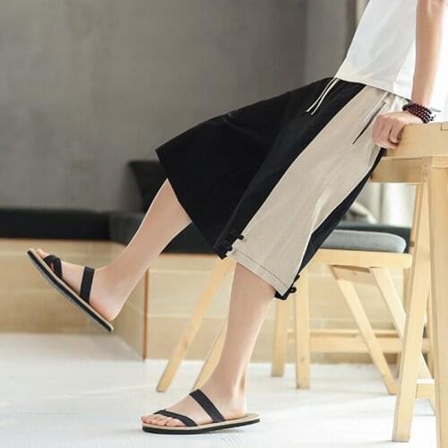 Man Shorts Bermuda Beach Linen Short Men 2021 shorts mens patchwork linen shorts mens summer loose breathable casual