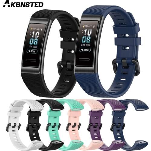 AKBNSTED Colorful Soft Silicone Wristband For Huawei Band 3/Band 3 Pro Smart Watch Accessories For Huawei Band 4 Pro Watch Band