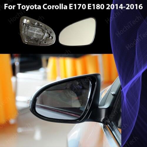 Exterior Rearview Left & Right Wide Angle Replacement Heated Mirror Glass For Toyota Corolla E170 E180 2014-2016