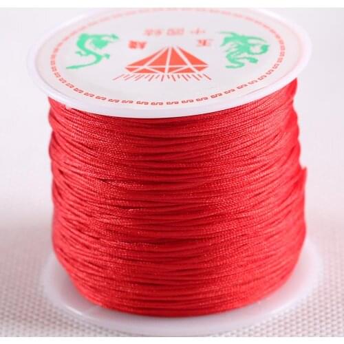 2Rolls 0.5MM Red Nylon Beading String Thread Rectangle Line for Jewelry Making Bracelet Necklace 50M/Roll Cord