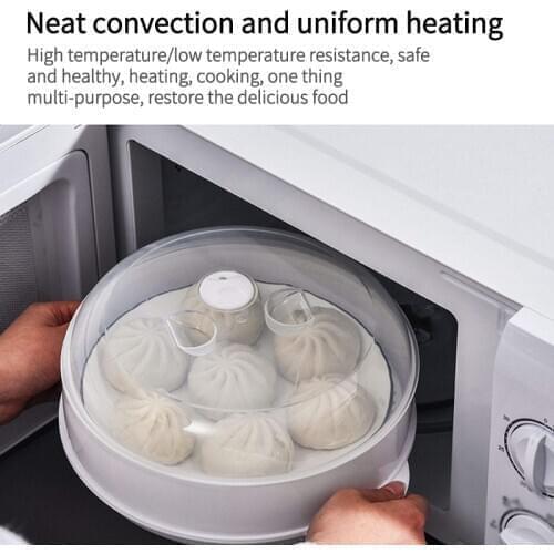 Food Steamer Kitchen Microwave Oven Steamer Bowl Container Baking Fish Steam Roaster Bread Food Cooking Tool