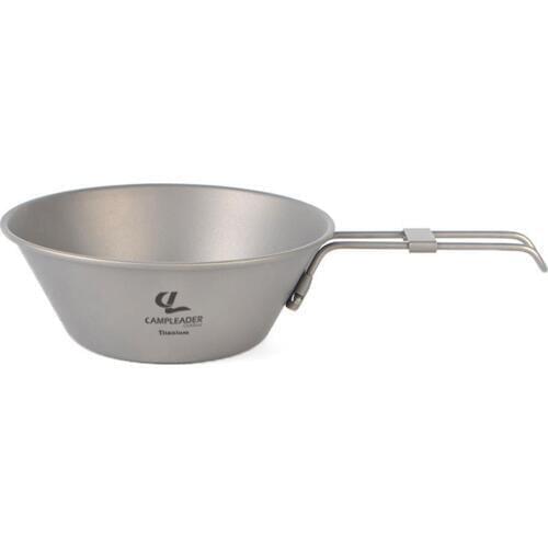 Outdoor Camping Bowl With Handle Portable Folding Titanium Bowls For Travel Hiking Camping Cooking Drinking Tableware