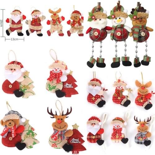 Supplier 2021 Christmas Decorations for Home Pendants Navidad Christmas Tree Ornaments Hanging Doll Craft Decor Kids Gift