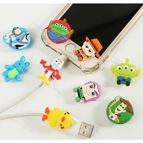 Toy Story 4 Movie Creative Cartoon Anti-breaking IPhone Data Cable Protective Cover Protective Head Protect The Data Cable