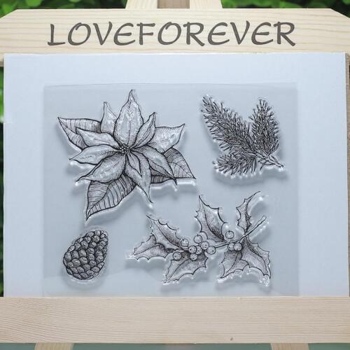 Wild fruit pine cone transparent clear stamps for Scrapbooking/Sewing fabric/Card Making/Stamps set stationery Christmas Supply