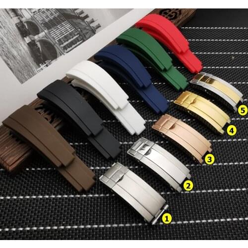 Rubber 20mm Black Blue Green White brown Red For Role strap Oyster Perpetual Yacht-Master COSMOGRAP Sub-mariner Watch band