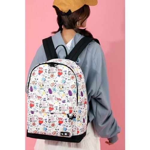 Male&female backpack students kpop casual Harajuku Style cartoon fashion printed computer pouch student womens bag