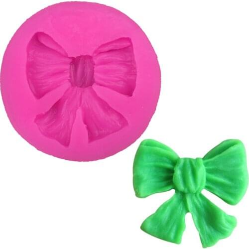 3D bow chocolate wedding cake decorating tools DIY baking patisserie biscuit Sugarcraft fondant silicone mold T0250