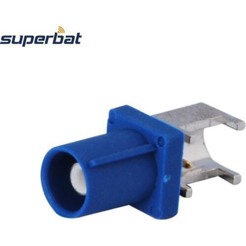 Superbat 10pcs Fakra C Bule Plug End Launch PCB Mount Right Angle Fakra Radio Car Connector